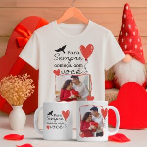 Kit criativo com artes para presentes personalizados de Dia dos Namorados, Caneca Namorados