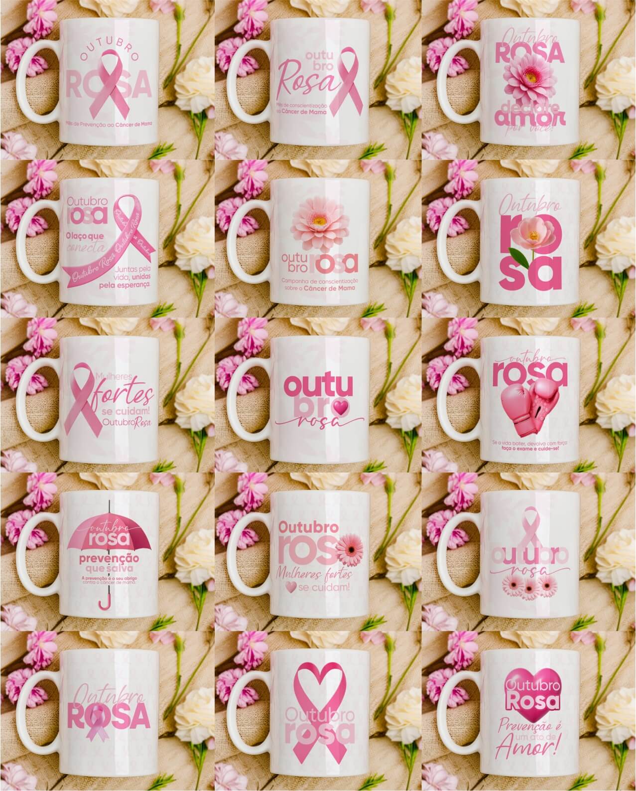 Kit 1 Caneca Outubro Rosa V6