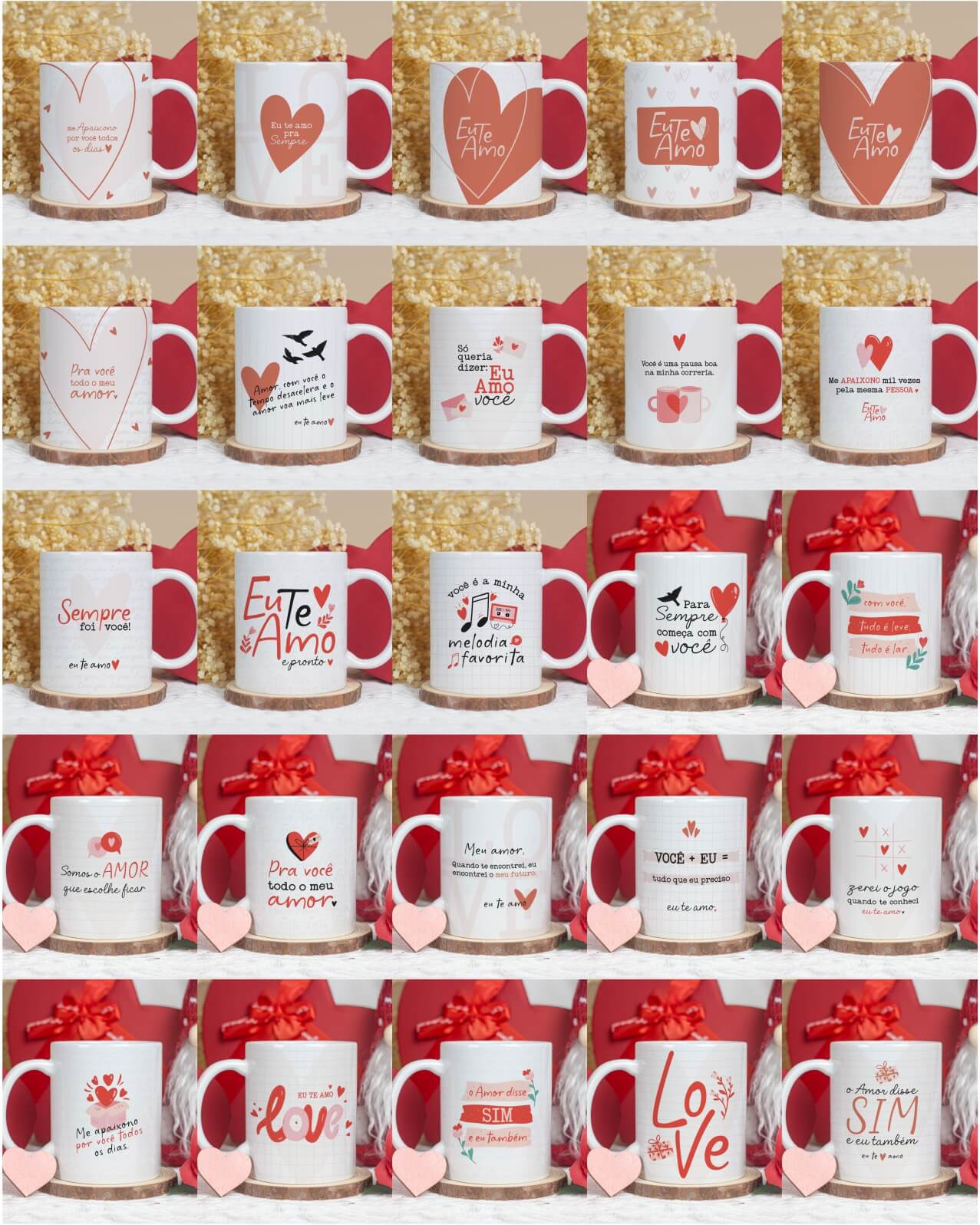 Arquivos digitais com temas românticos para presentes personalizados, Caneca Namorados