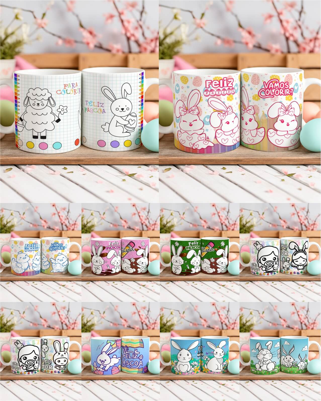 V3 Kit 7 Caneca Colorir V3