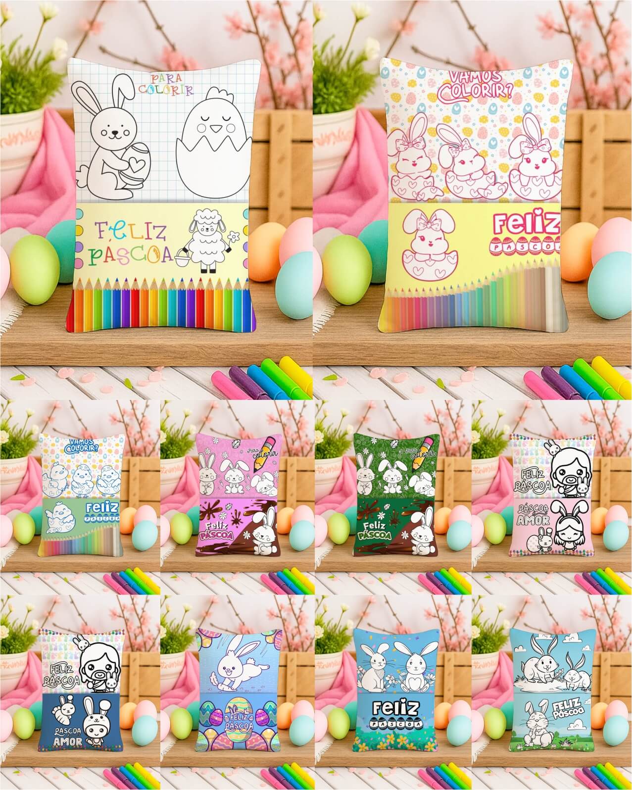 V3 Kit 8 Almofada Colorir V3