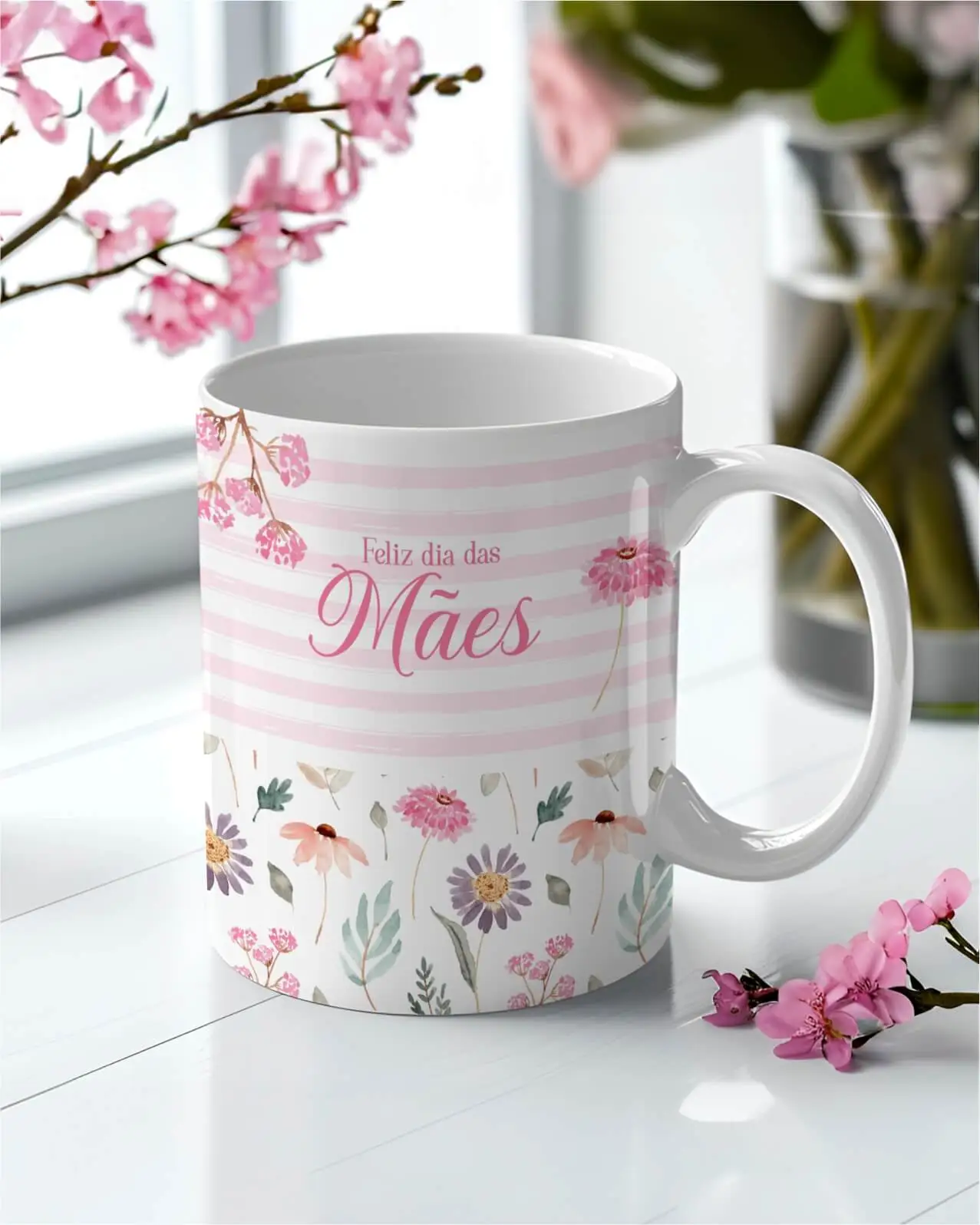 Vintage - Arte Grátis Caneca Dia das Mães