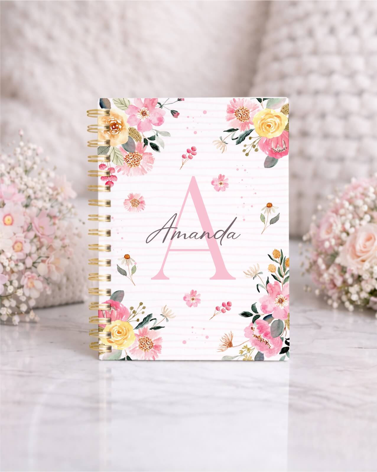 Vintage - Kit Agenda Alfabeto Floral V5 A