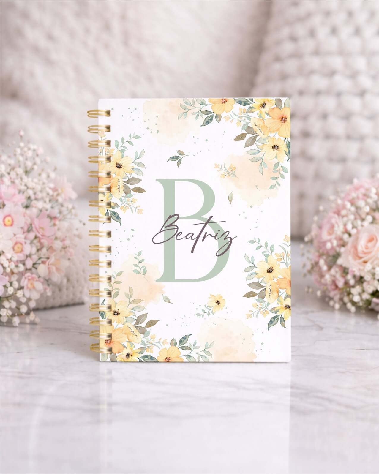 Vintage - Kit Agenda Alfabeto Floral V5 B
