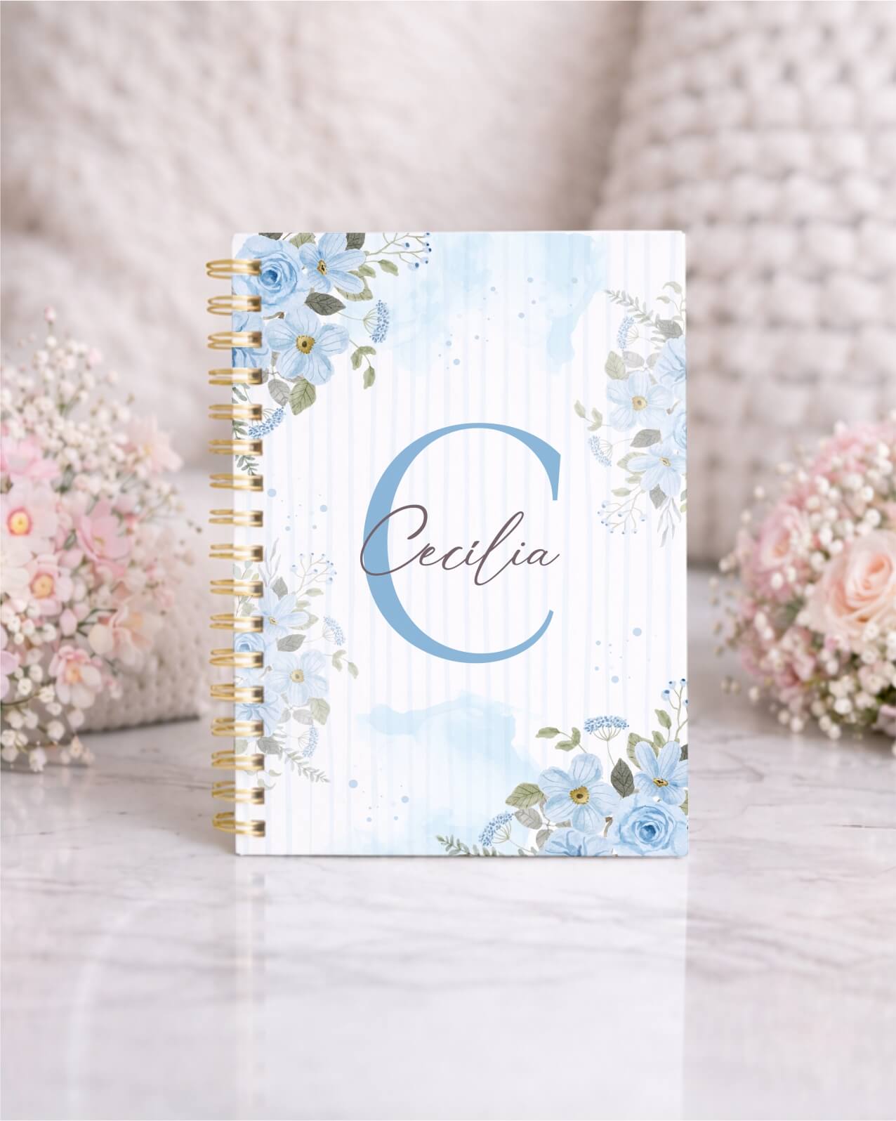 Vintage - Kit Agenda Alfabeto Floral V5 C