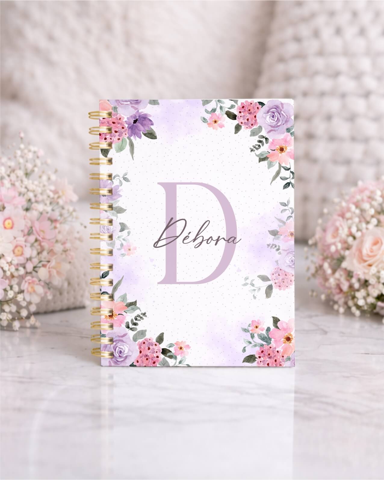 Vintage - Kit Agenda Alfabeto Floral V5 D