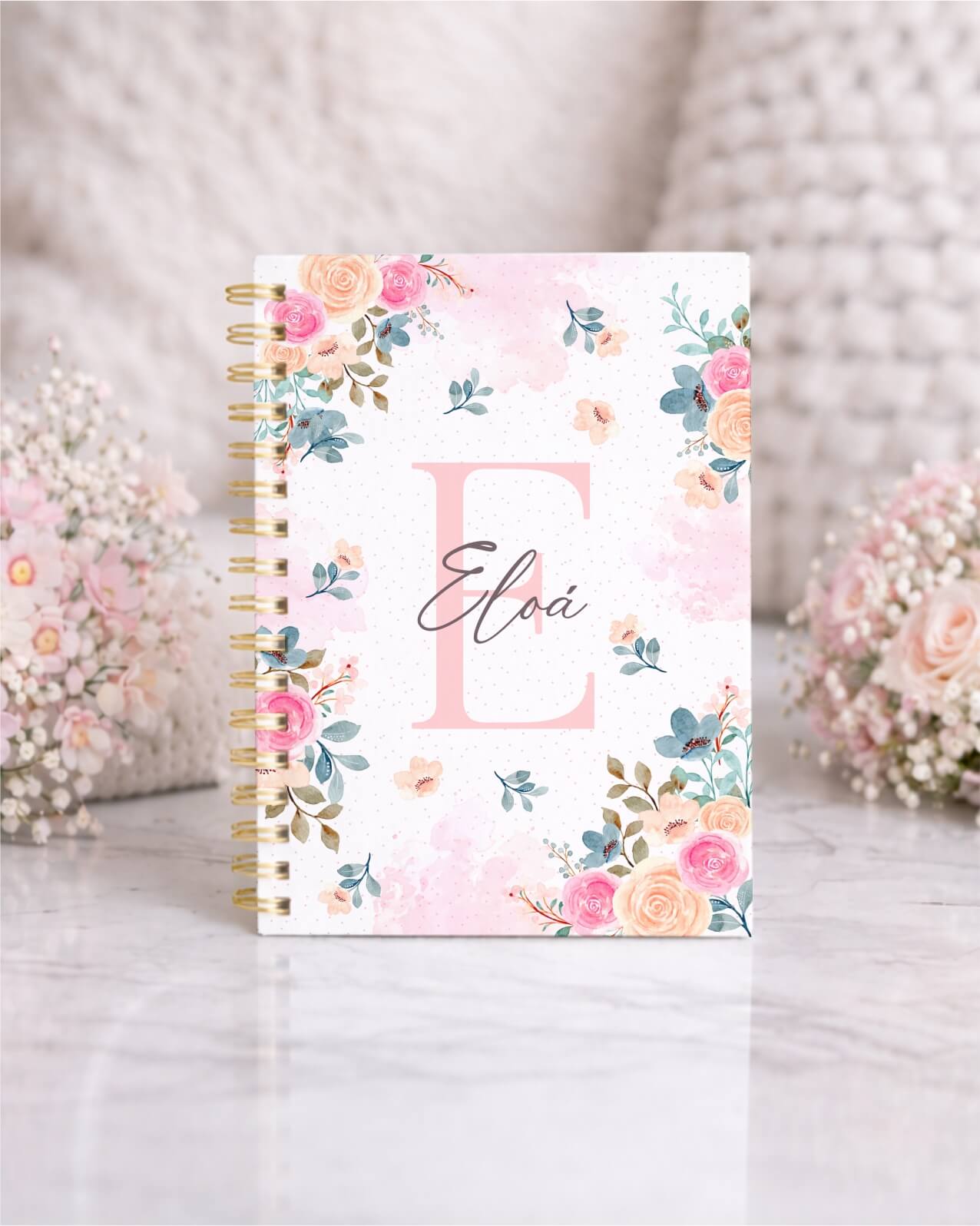 Vintage - Kit Agenda Alfabeto Floral V5 E