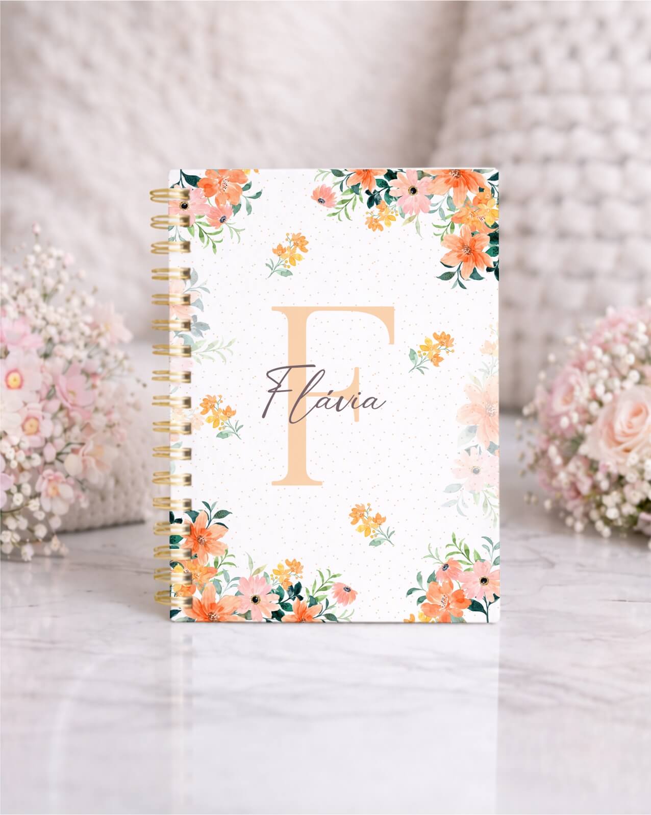 Vintage - Kit Agenda Alfabeto Floral V5 F