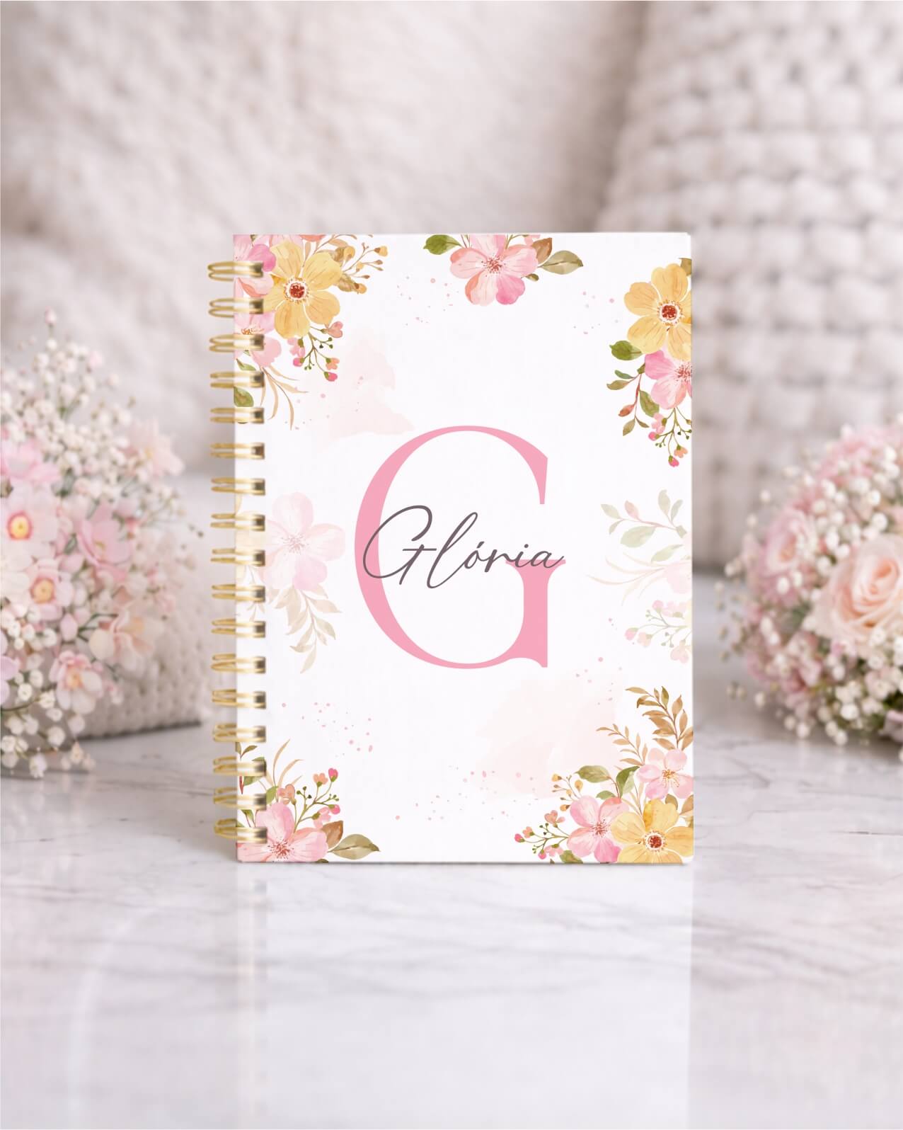 Vintage - Kit Agenda Alfabeto Floral V5 G