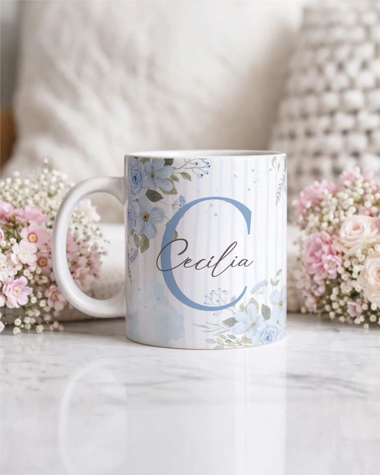 Vintage - Kit Caneca Alfabeto Floral V5 C