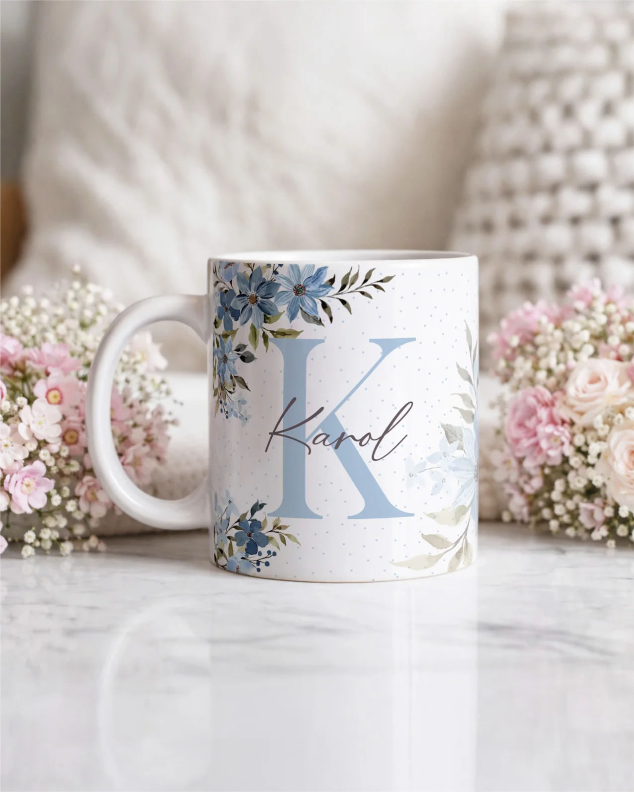 Vintage - Kit Caneca Alfabeto Floral V5 K