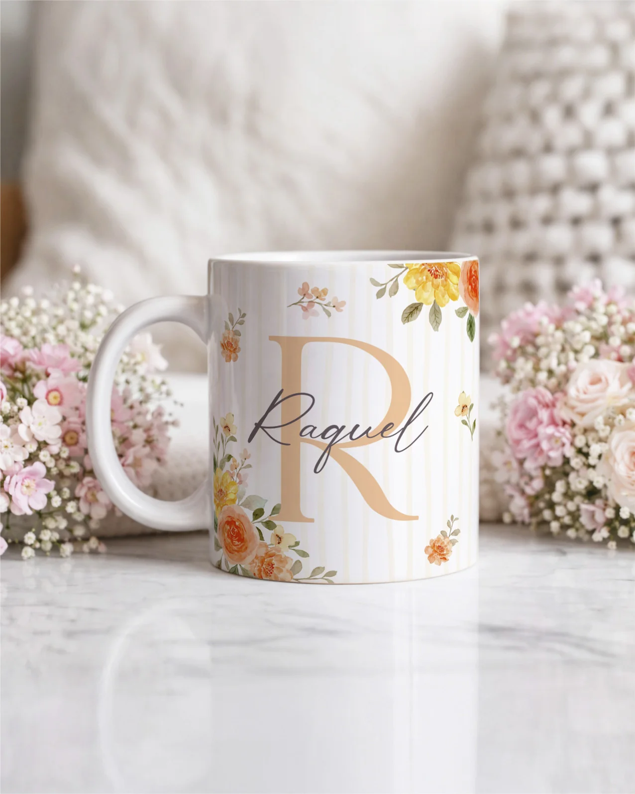 Vintage - Kit Caneca Alfabeto Floral V5 R